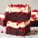 Red velvet brownies close-up