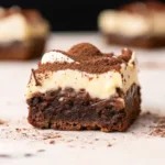 Tiramisu Brownies with cocoa topping