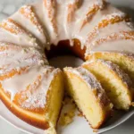 Glazed donut cake on cake stand with sprinkles