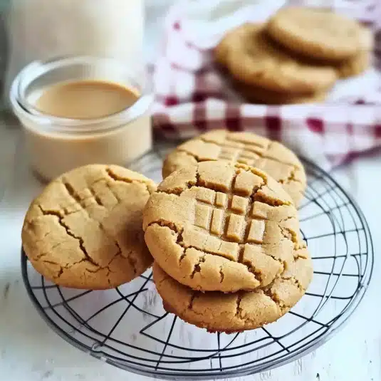 4 ingredient peanut butter cookies cooling