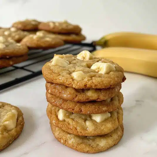 Banana pudding cookies in table