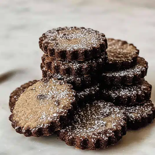 Chocolate Shortbread Cookies freshly baked 