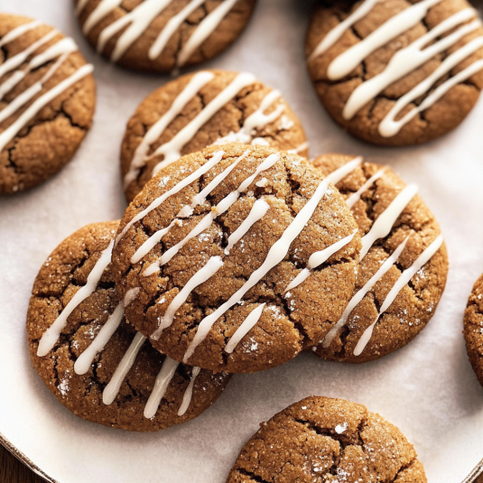 Gingerbread Latte Cookies with Icing – Soft, Spiced & Festive