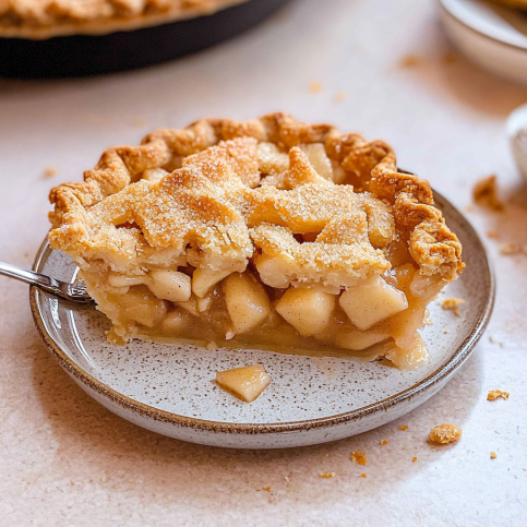 Dutch apple pie with a golden lattice crust and cinnamon apple